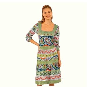 Gretchen Scott Square Dance Paisley Print Dress